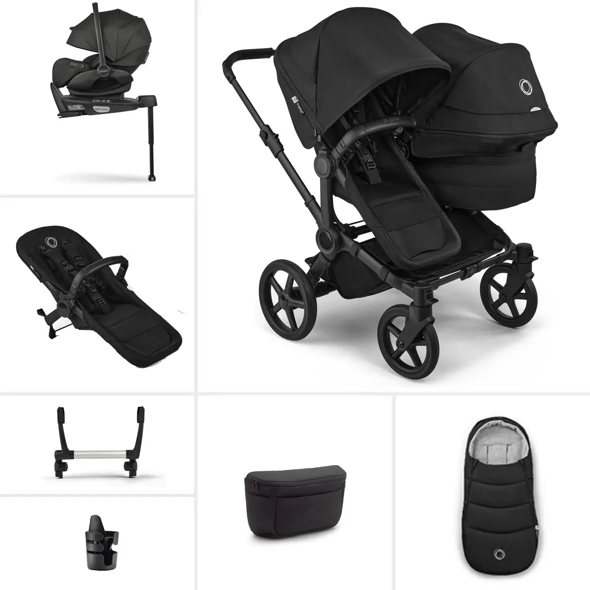 Bugaboo Donkey 6 Double Ultimate Newborn Bundle - Heritage Black 1