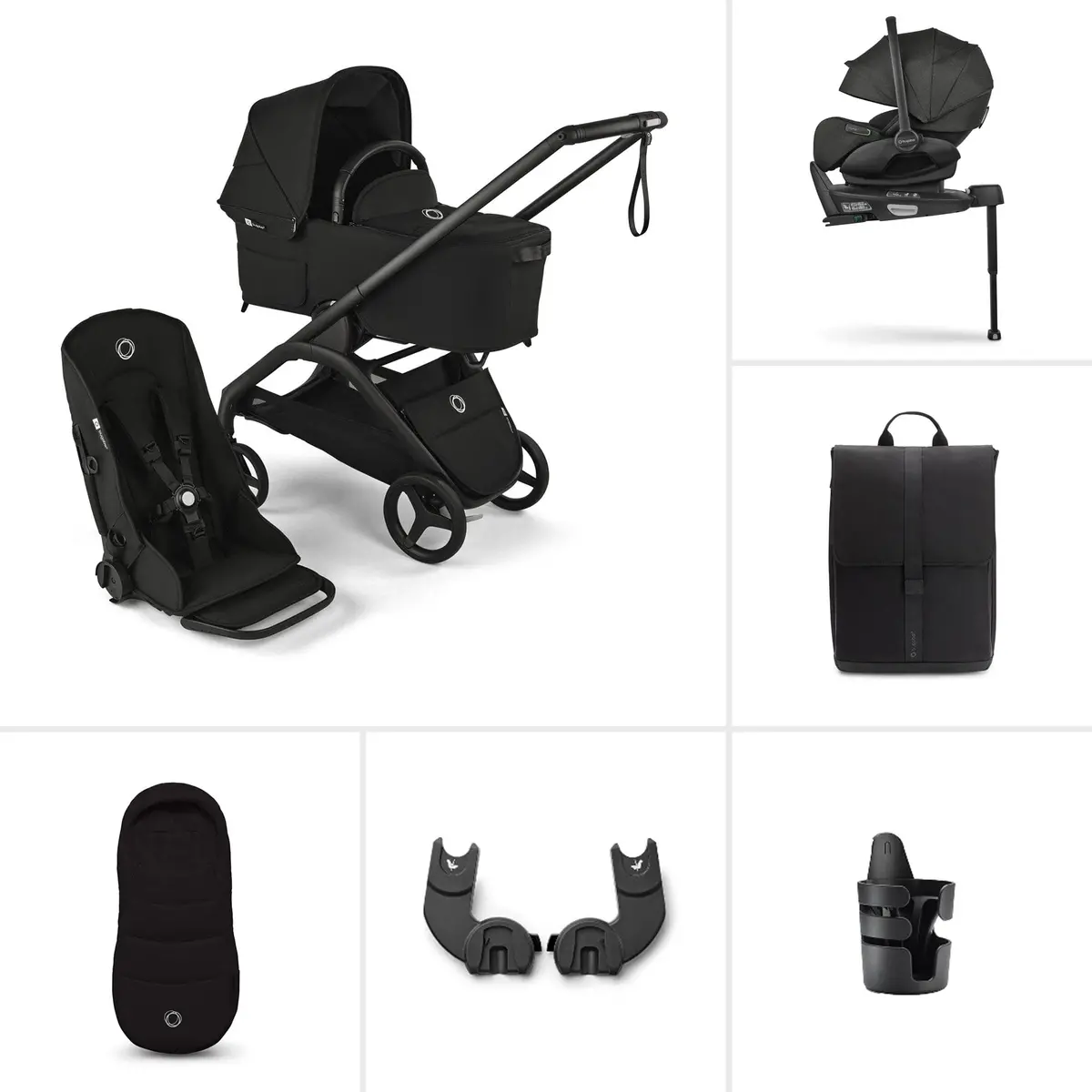 Bugaboo Dragonfly Ultimate Bundle - Black/Midnight Black 1