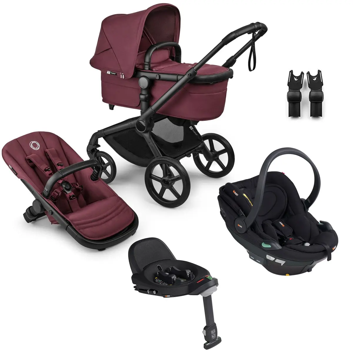Bugaboo Fox 5 Renew Besafe Travel System Bundle - Dark Cherry 1
