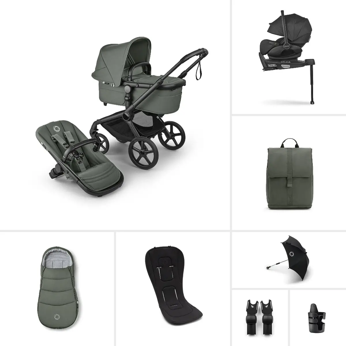 Bugaboo Fox 5 Renew Ultimate Newborn Bundle - Forest Green 1