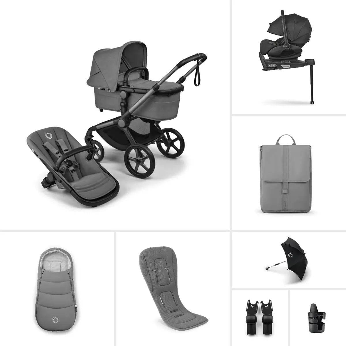 Bugaboo Fox 5 Renew Ultimate Newborn Bundle - Moon Grey 1
