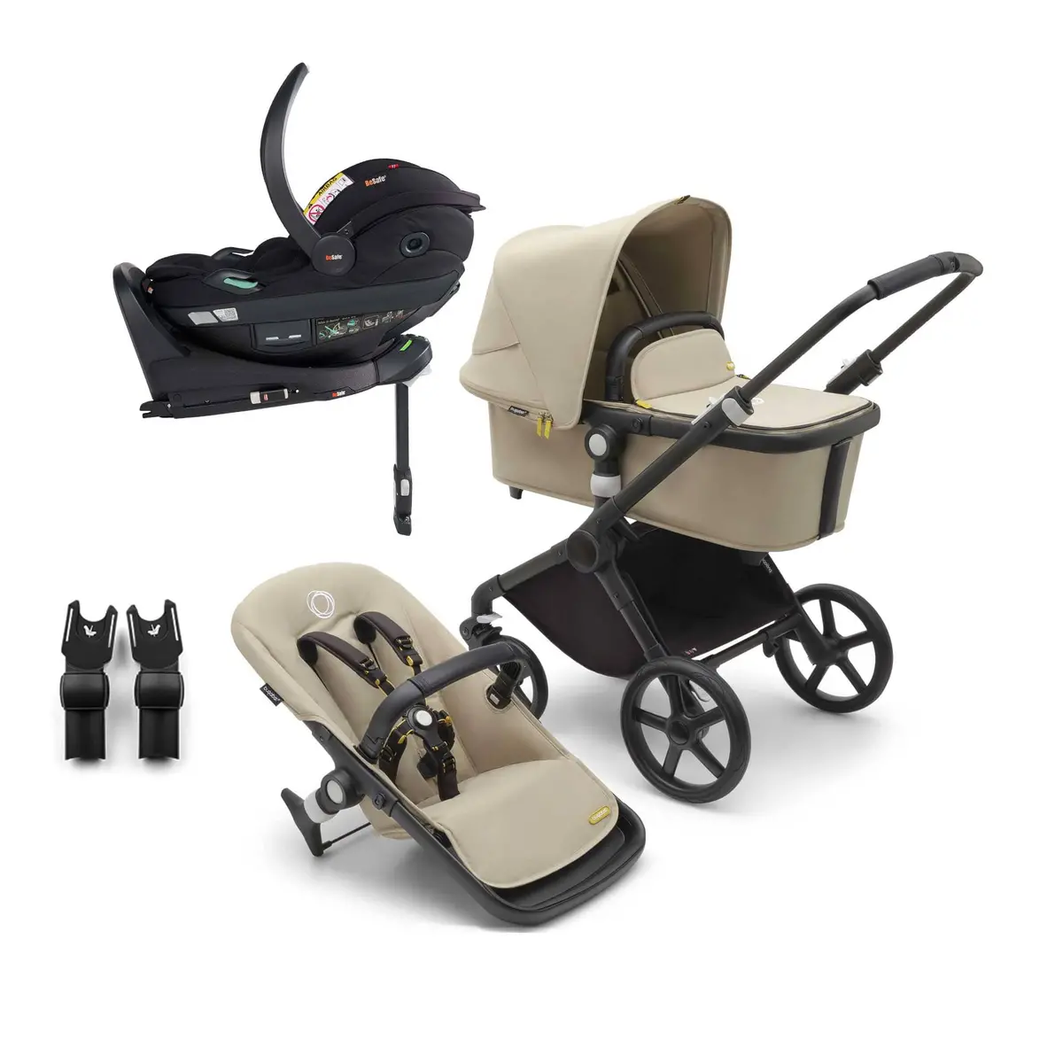 Bugaboo Fox Cub Besafe Travel System - Black/Desert Beige 1