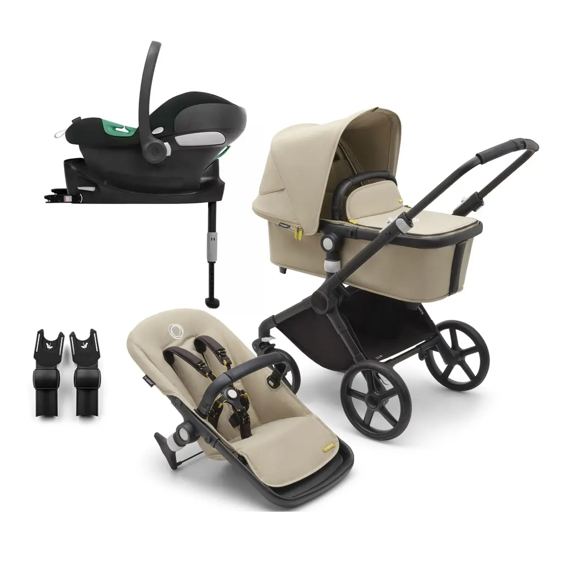 Bugaboo Fox Cub Cybex Travel System - Black/Desert Beige 1