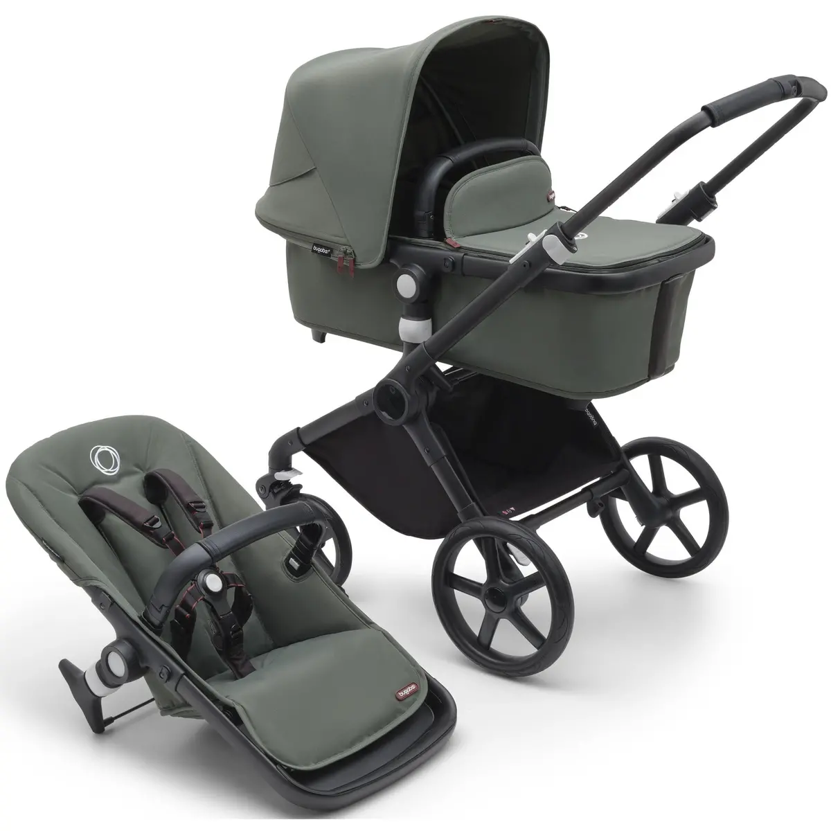 Bugaboo Fox Cub Cybex Travel System - Black/Forest Green 2