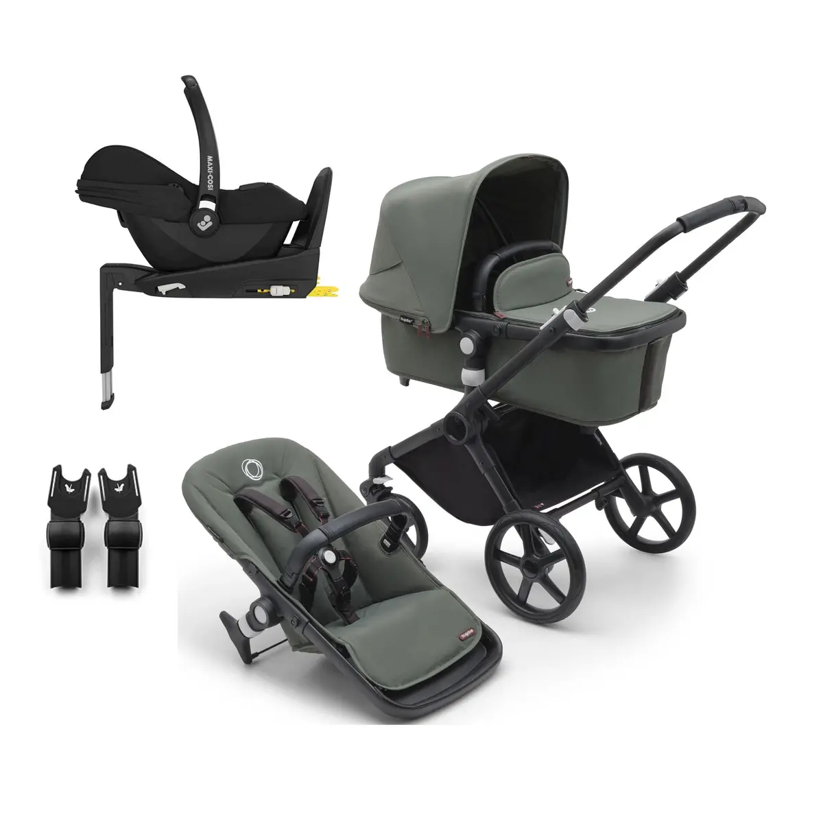 Bugaboo Fox Cub Maxi-Cosi Travel System - Black/Forest Green 1