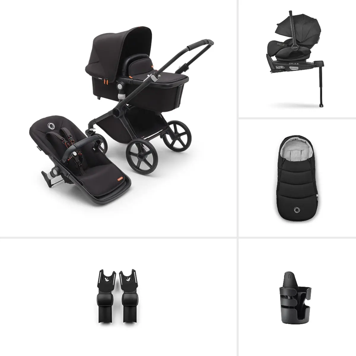 Bugaboo Fox Cub Ultimate Newborn Bundle - Black/Midnight Black 1