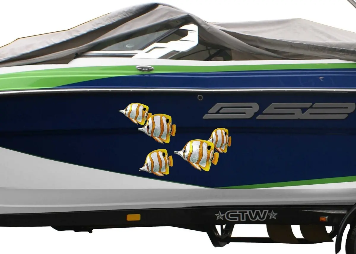 Copperband Butterfly Fish Vinyl Decals For Boats 1