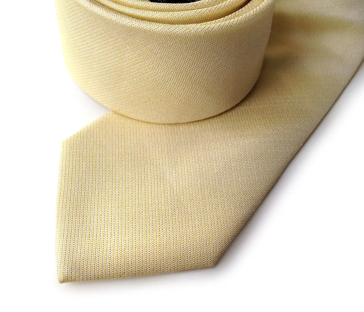 Butter Yellow Linen Necktie. Solid Color Tie, Paczki 1