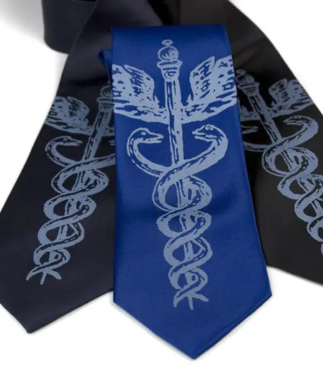 Caduceus Silk Necktie 1