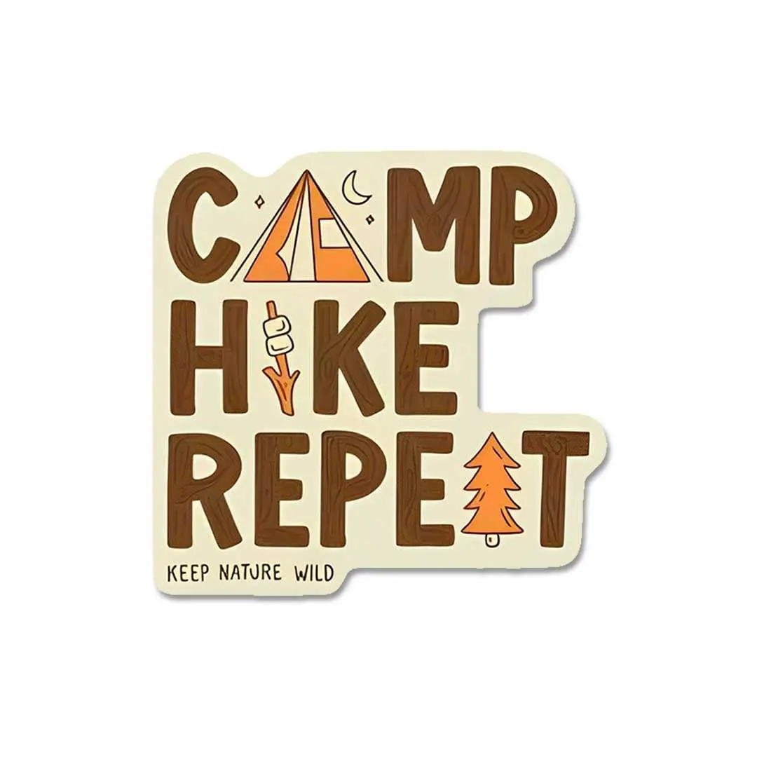 Camp Hike Repeat Sticker 1