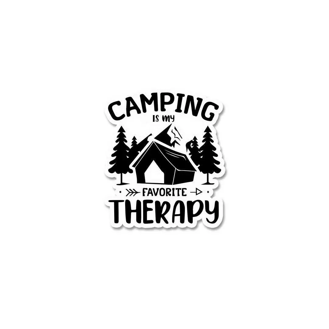 Camping Is My Favorite Therapy Sticker 1
