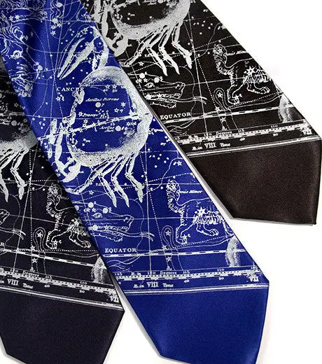 Cancer The Crab, Zodiac Constellation Necktie 1