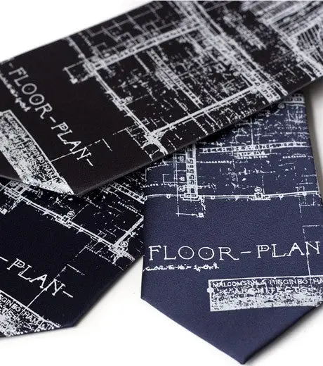 Blueprint Necktie. Detroit Cass Tech Tie 1