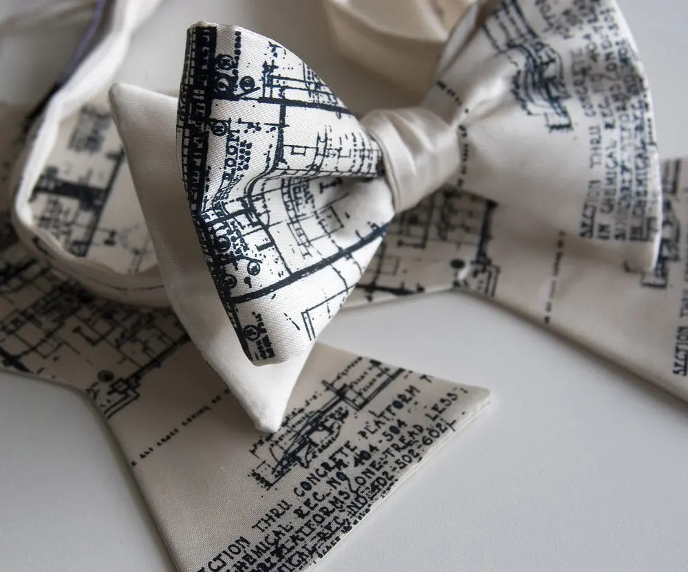 Blueprint Bow Tie, Cass Tech Detroit 1