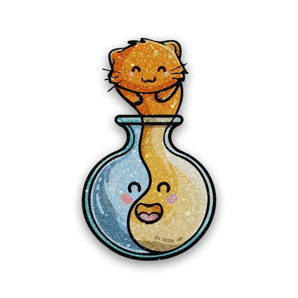 Cat Potion Glitter Sticker 1