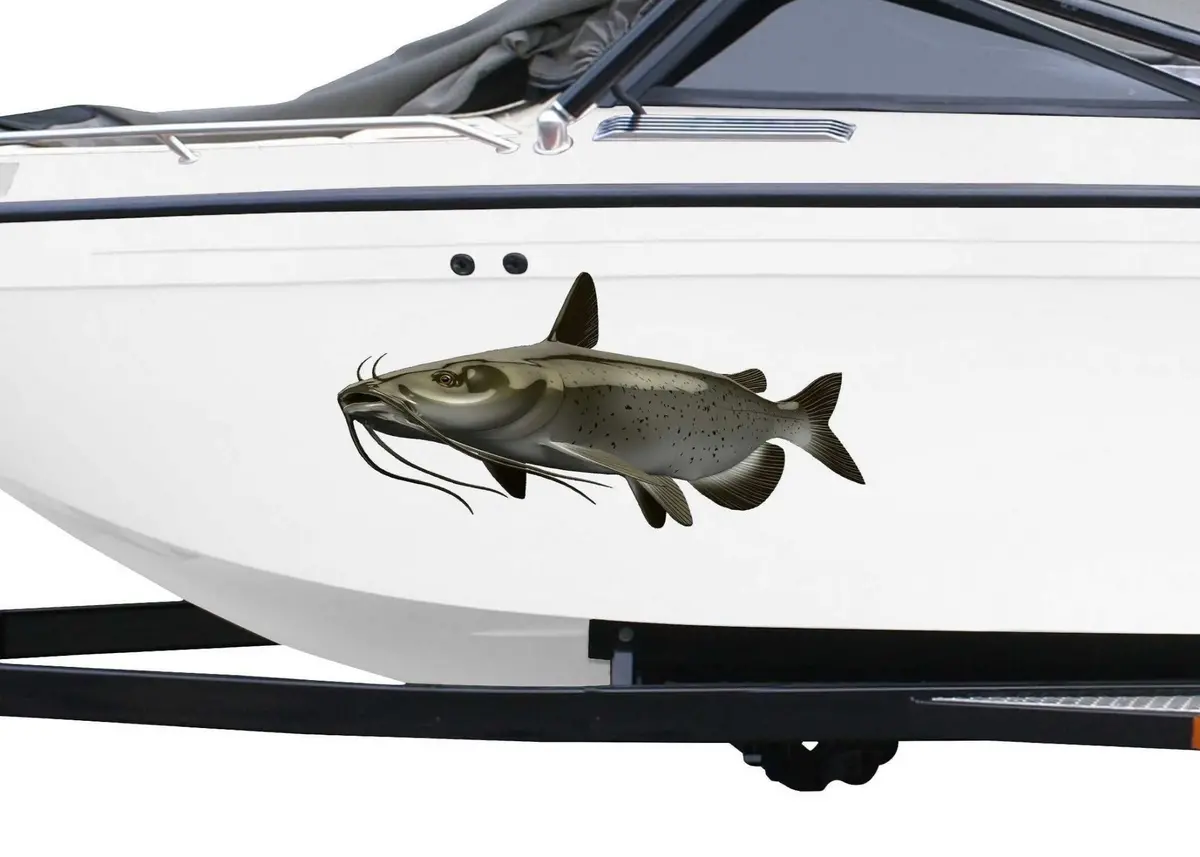 Catfish Vinyl Decal For Boats & Vehicles – Fish Side-View Graphic 1