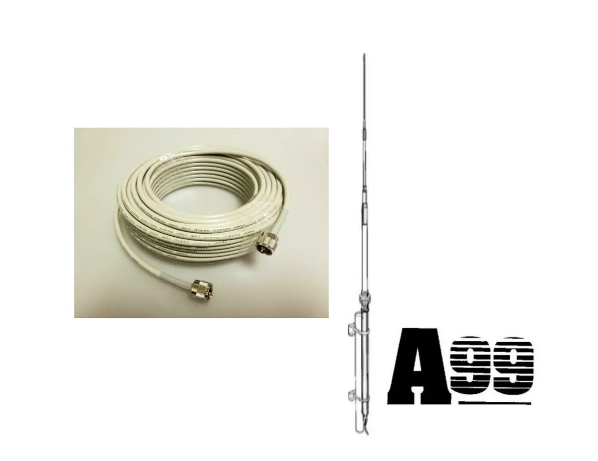Cb Antenna Base Stations - Solarcon Antron A-99 Base Station Antenna & 100 Foot Double Shielded Coax Cable 1