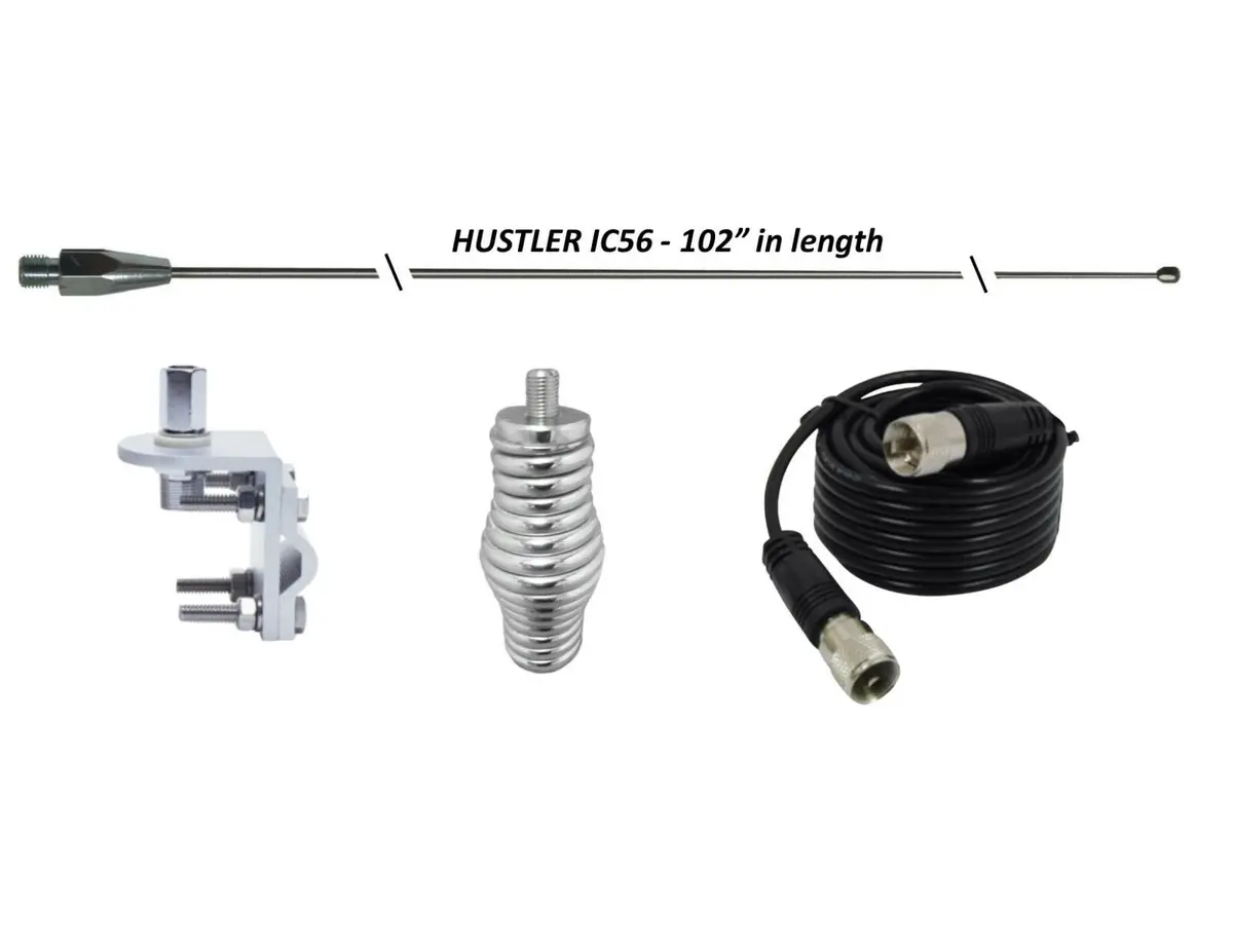 Cb Antenna Kit - Hustler Ic56 102" Cb Radio Stainless Steel Whip Antenna & Installation Kit 1