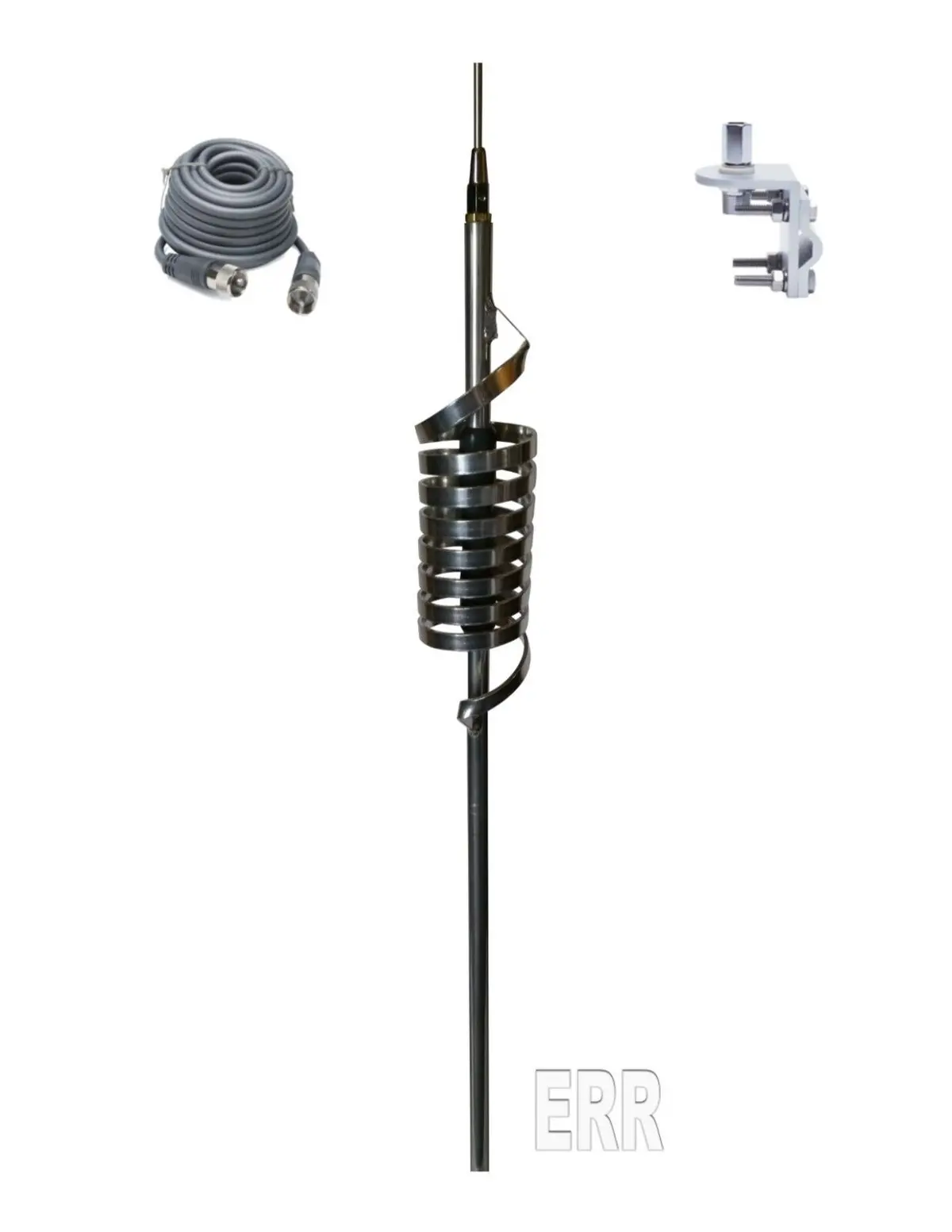 Cb Antenna Kit - Monkey Made Mm-9 Long Shaft Single Antenna Rg8x Coax & Bracket Combo 1