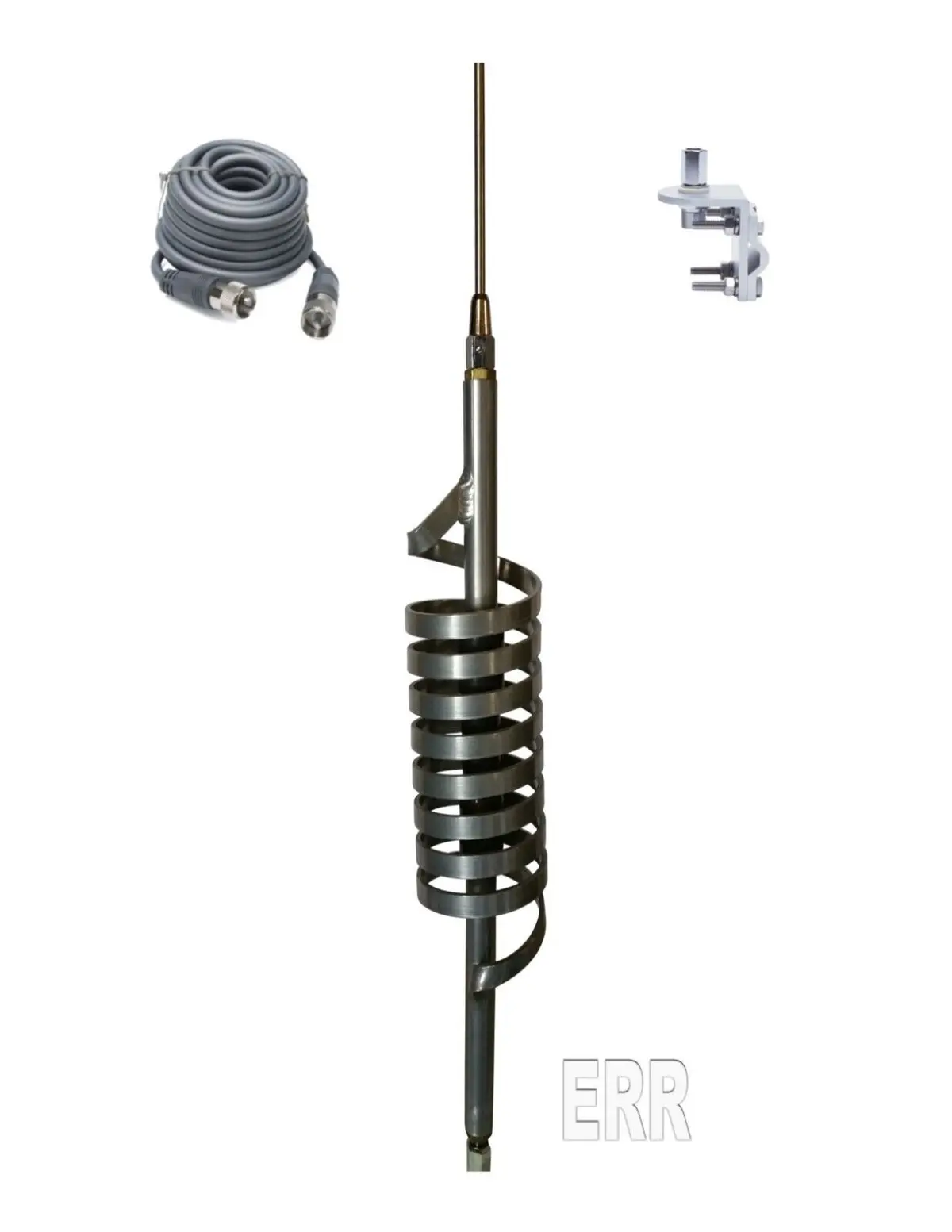 Cb Antenna Kit - Monkey Made Mm-9 Short Shaft Single Antenna Rg8x Coax & Bracket Combo 1