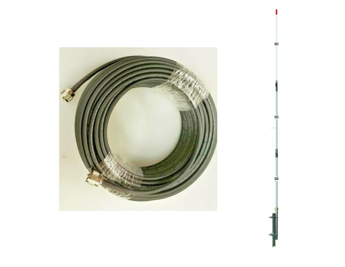 Cb Base Station Antenna Kit - Pt99 Procomm Proton Cb Ham Base Antenna & 100' Double Shield Rg8x Coax Cable Combo 1
