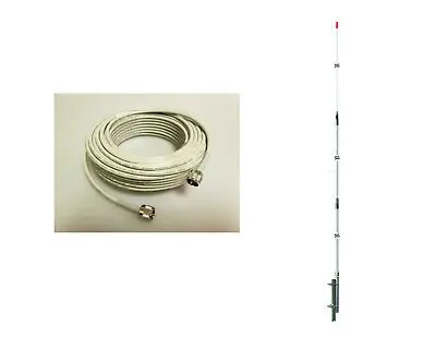 Cb Base Station Antenna Kit - Pt99 Procomm Proton Cb Ham Base Antenna & 100' Grey Double Shield Rg8x Coax Cable Combo 1