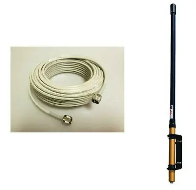 Cb Base Station Antenna Kit - Tram Browning 1499 Cb Base Station Antenna & 50' Gold Plated Rg8x Coax 1