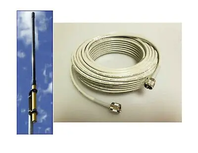 Cb Base Station Antenna Kit - Workman Saturn B-100 Cb Base Station Antenna & 50' Gold Plated Rg8x Coax 1