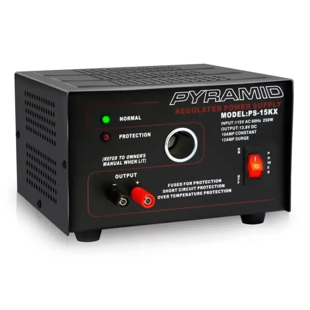 Cb Power Supply - Pyramid Ps15k.5 10 Amp Bench Power Supply Ac To Dc Converter W/ Car Cigarette Lighter 1