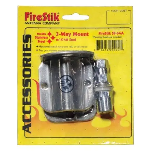 Cb Radio Antenna Mount-Firestik Ss64a Stainless Steel 3 Way Cb Radio Antenna Mount 2