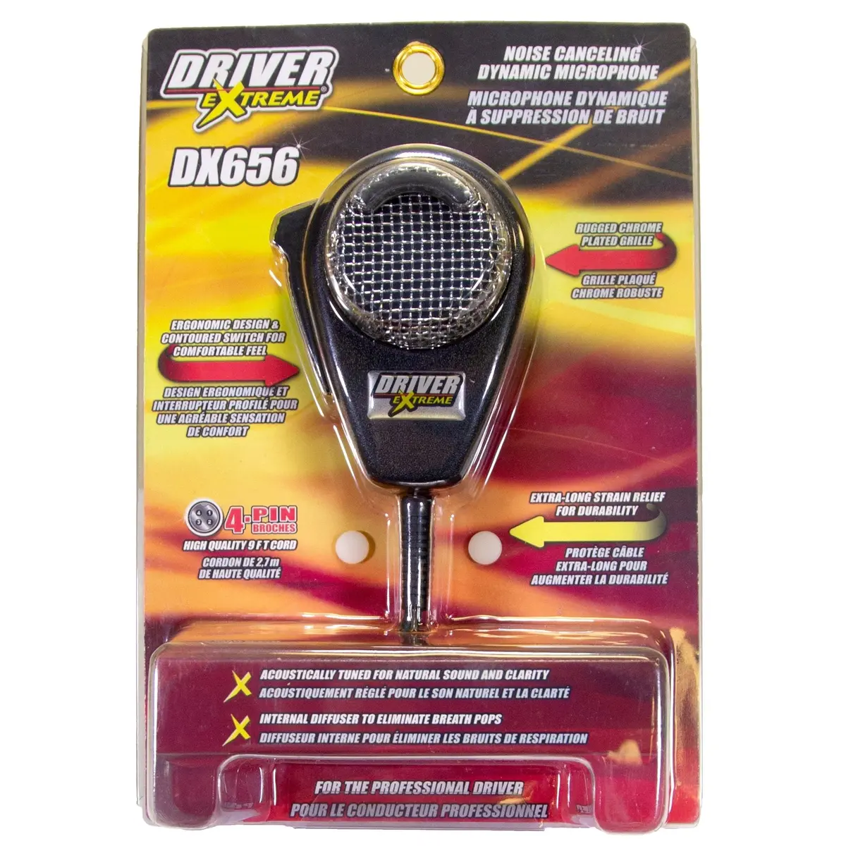 Cb Radio Microphone - Drx-6560 - Driver Extreme 4 Pin Noise Cancelling Dynamic Microphone 2