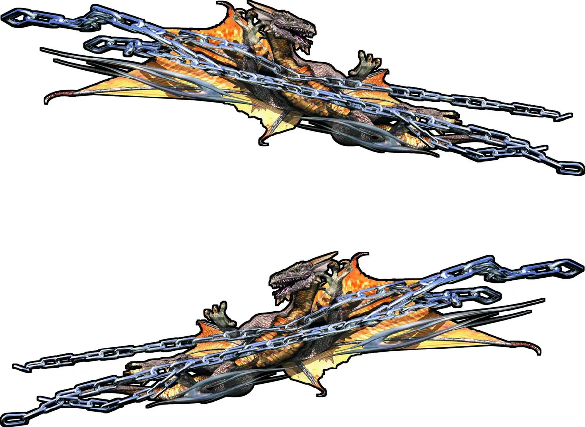 Chained Dragon Vinyl Decals For Boats 3
