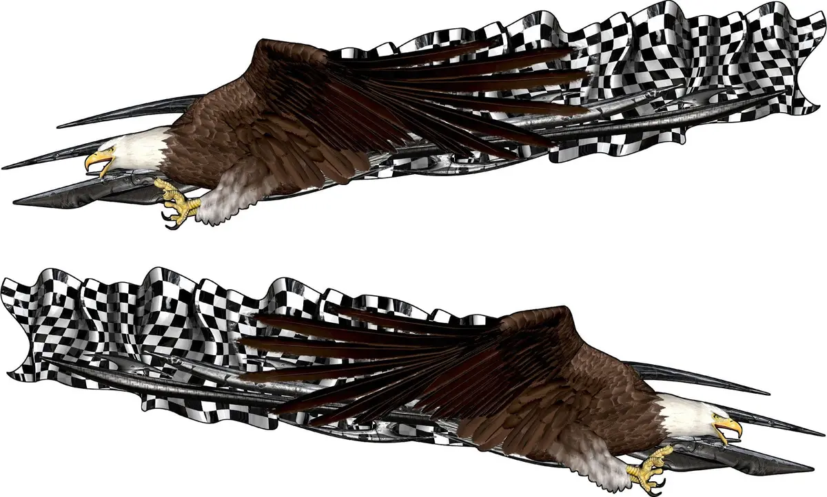 Bald Eagle Racing Flag Decal Set — Tribal Spear Truck Graphics 5