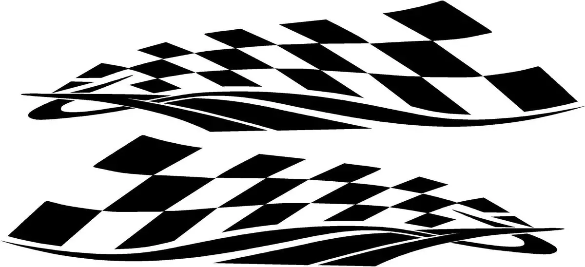 Checkered Flag Racing Vinyl Decal Set Of 2 4