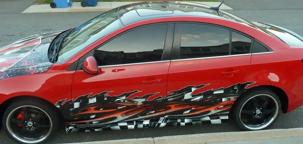 Tribal Checkered Flag Vinyl Wrap For Car And Truck 3