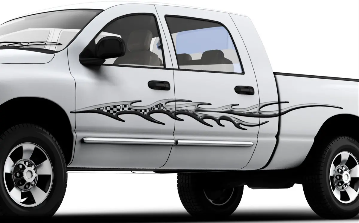 Strike Checkered Flame Vinyl Decals Cars & Trucks 2