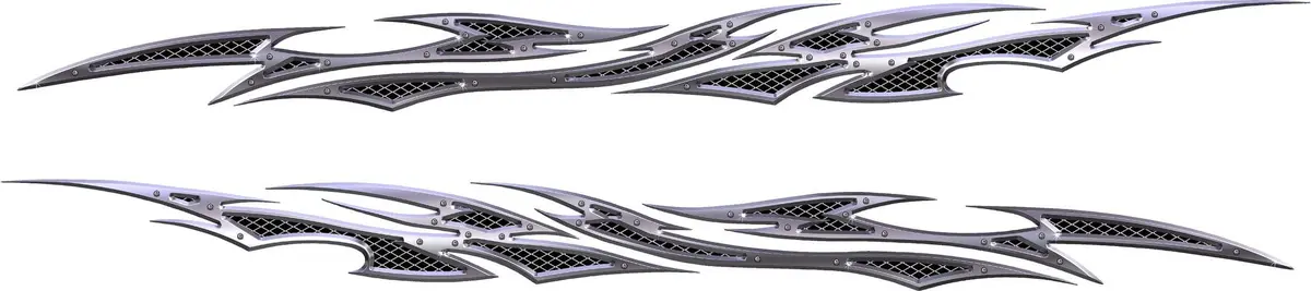 Chrome Grill Flames Vehicle Graphic Side Decals On Clearance 50% Off B758 1