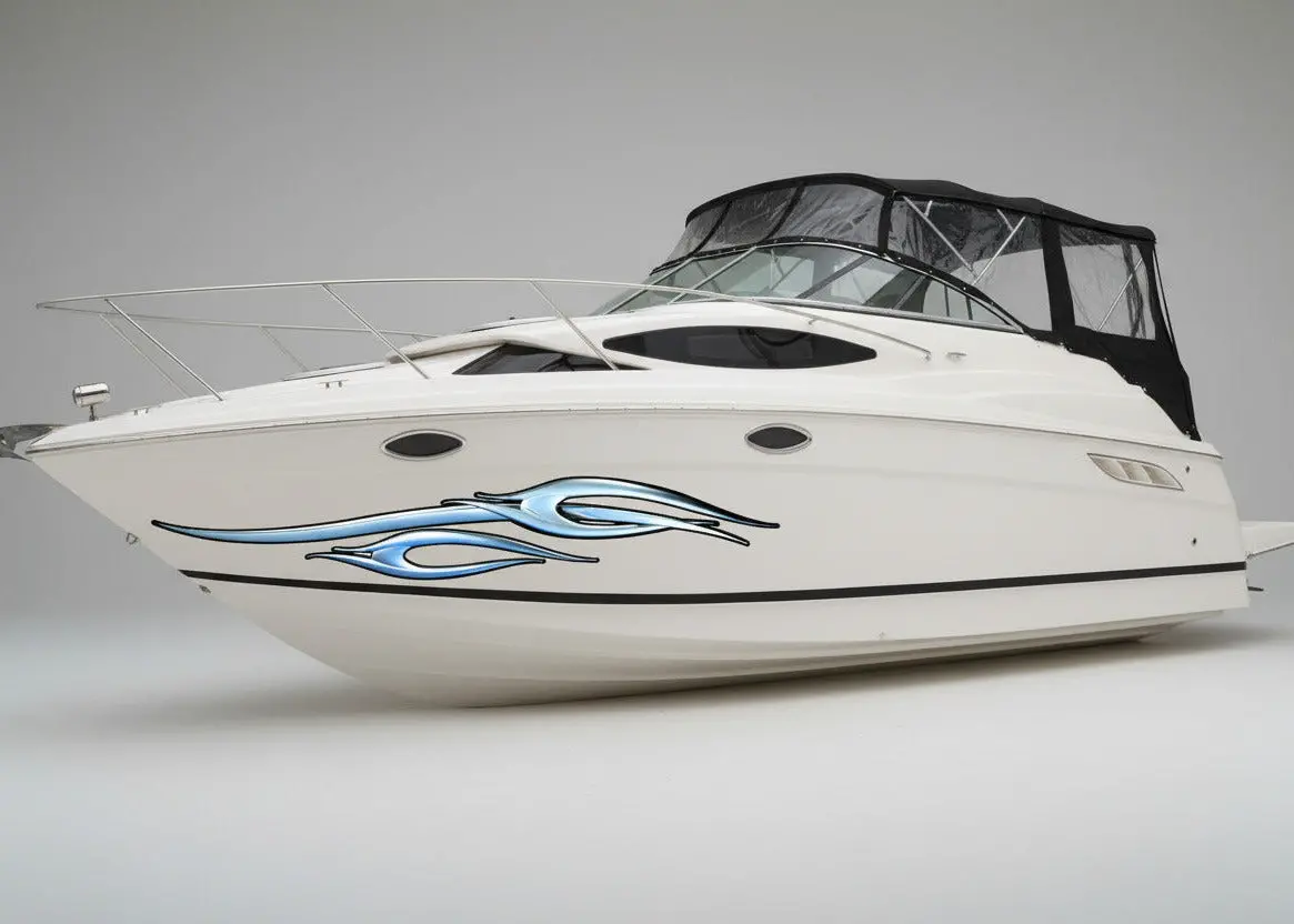 Chrome Spear Flames Vinyl Boat Decal – Set Of 2 3