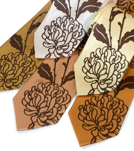 Chrysanthemum Silk Necktie 1