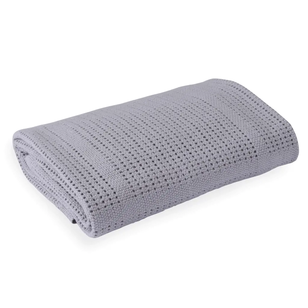 Clair De Lune Cellular Cot Blanket Grey 1