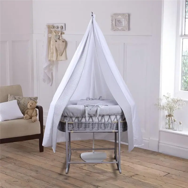 Clair De Lune 3 Piece Moses Basket & Drape Set Grey/Grey 1