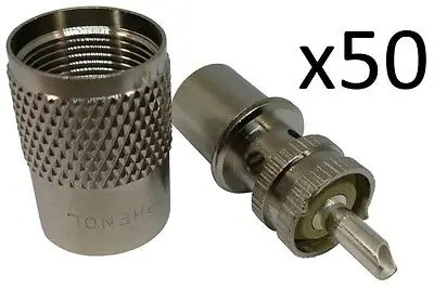 Coax Connectors - Amphenol (83-1Spb-15Rfx) Pl-259 / Uhf  [Lot Of 50] 1