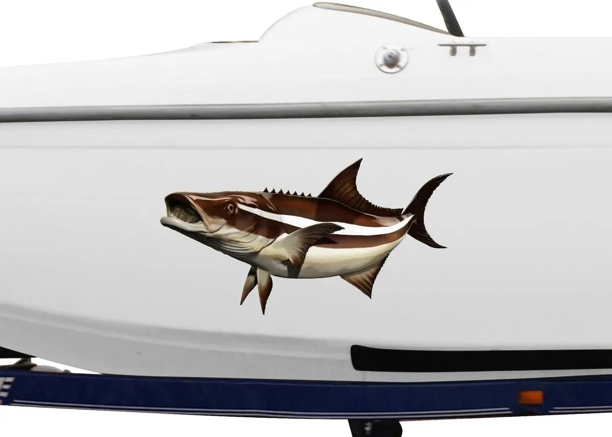 Cobia Fish Vinyl Decal – Realistic Side-View Graphics 1