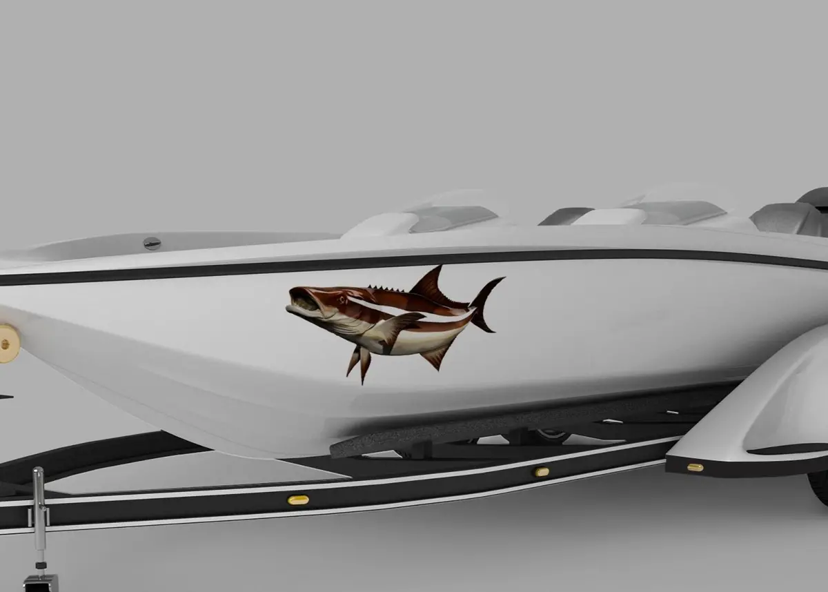 Cobia Fish Vinyl Decal – Realistic Side-View Graphics 2
