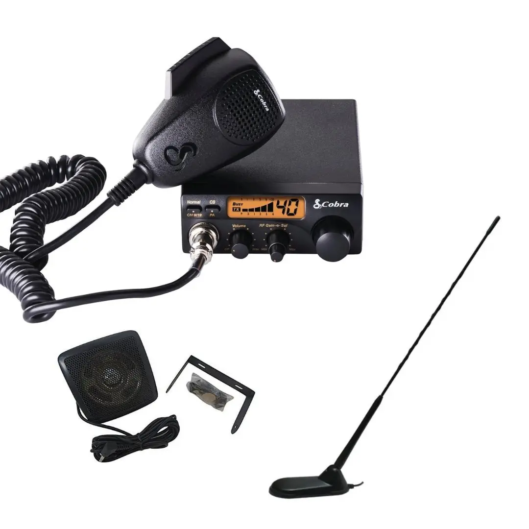 Cobra 19Dx Iv Mobile 40 Channel Compact Cb Radio,Virginia Cb Antenna, 3 Inch External Speaker Combo 1