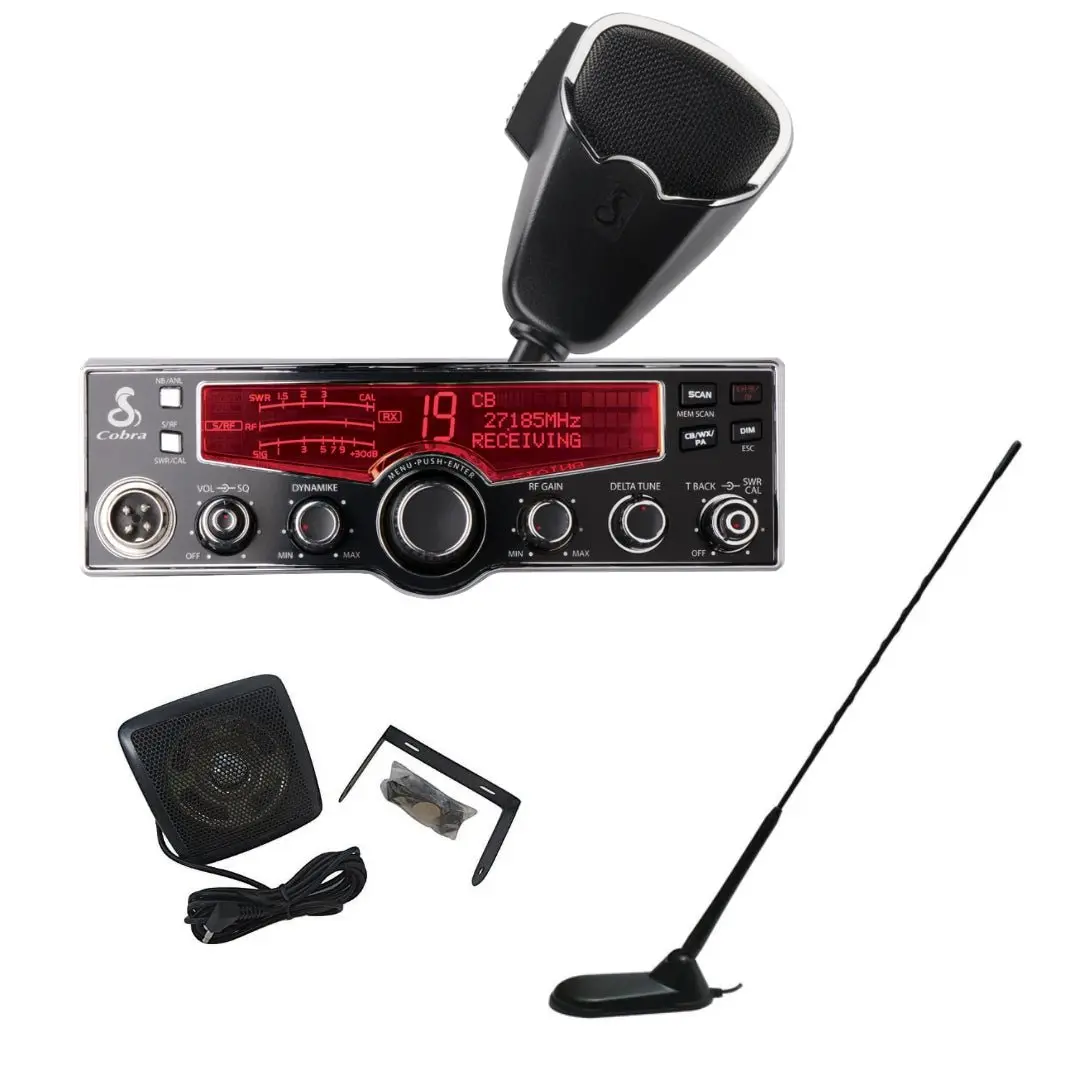 Cobra 29 Lx Cb Radio, Virginia Cb Antenna, 3 Inch External Speaker Combo 1
