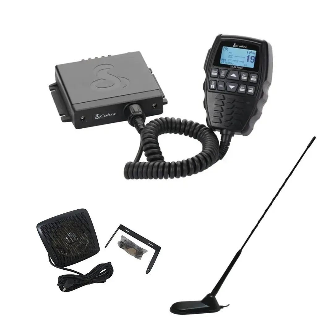 Cobra 75 All Road Am/Fm Cb Radio, Virginia Cb Antenna, 3 Inch External Speaker Combo 1