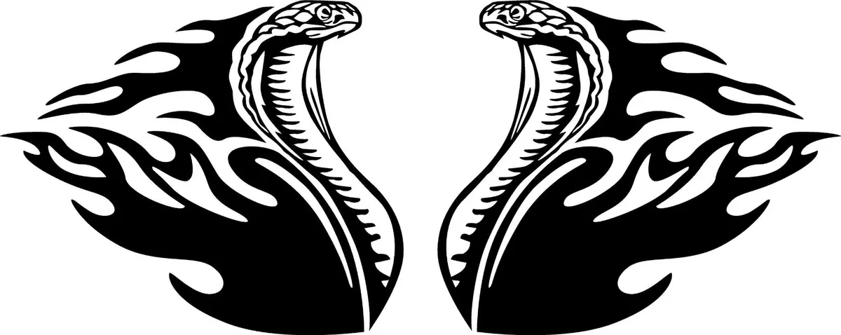 Cobra Snake Flames Vinyl Decals For Mustang & Sports Cars 3