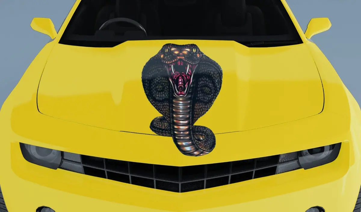 Cobra Snake Hood Vinyl Decal For Cars & Trucks 1