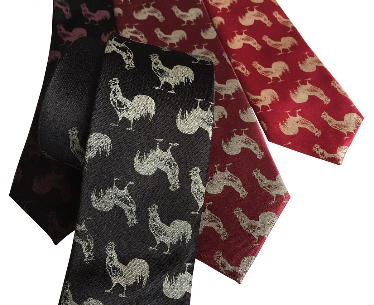 Cock Necktie. Rooster Printed Tie 1